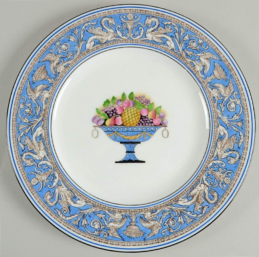 Florentine Blue Fruit Urn Center Dinner Plate by Wedgwood-1