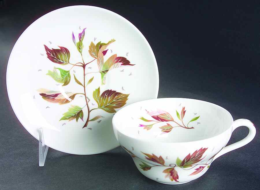 Wakefield (Bone, Coupe) Flat Cup & Saucer Set by Wedgwood-1