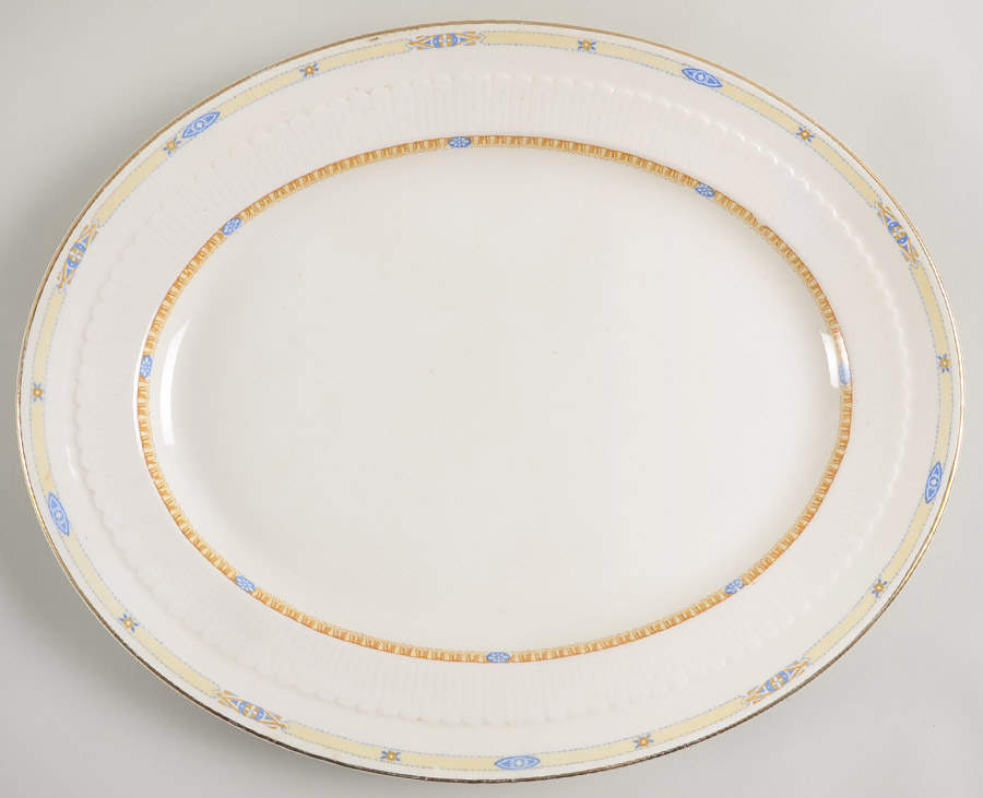 Wakefield (Imperial Ivory, Rim) 14" Oval Serving Platter by Wedgwood-1