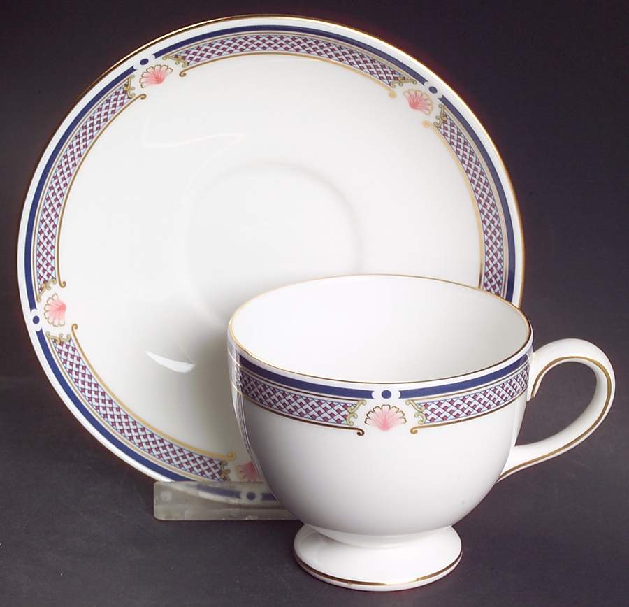 Waverley Leigh Shape Footed Cup & Saucer Set by Wedgwood-1