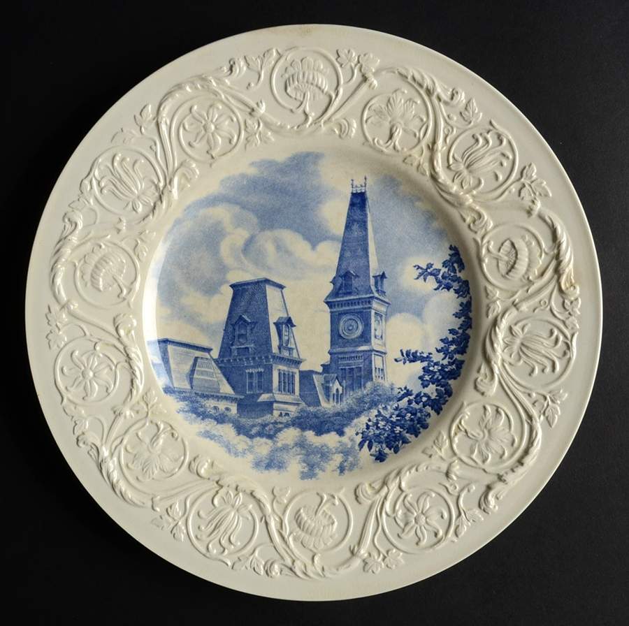 Wesleyan College Blue Luncheon Plate by Wedgwood-1