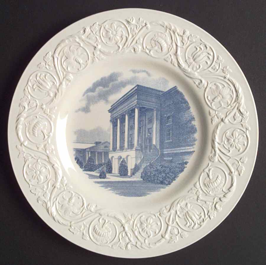 Wesleyan College Blue Dinner Plate by Wedgwood-1