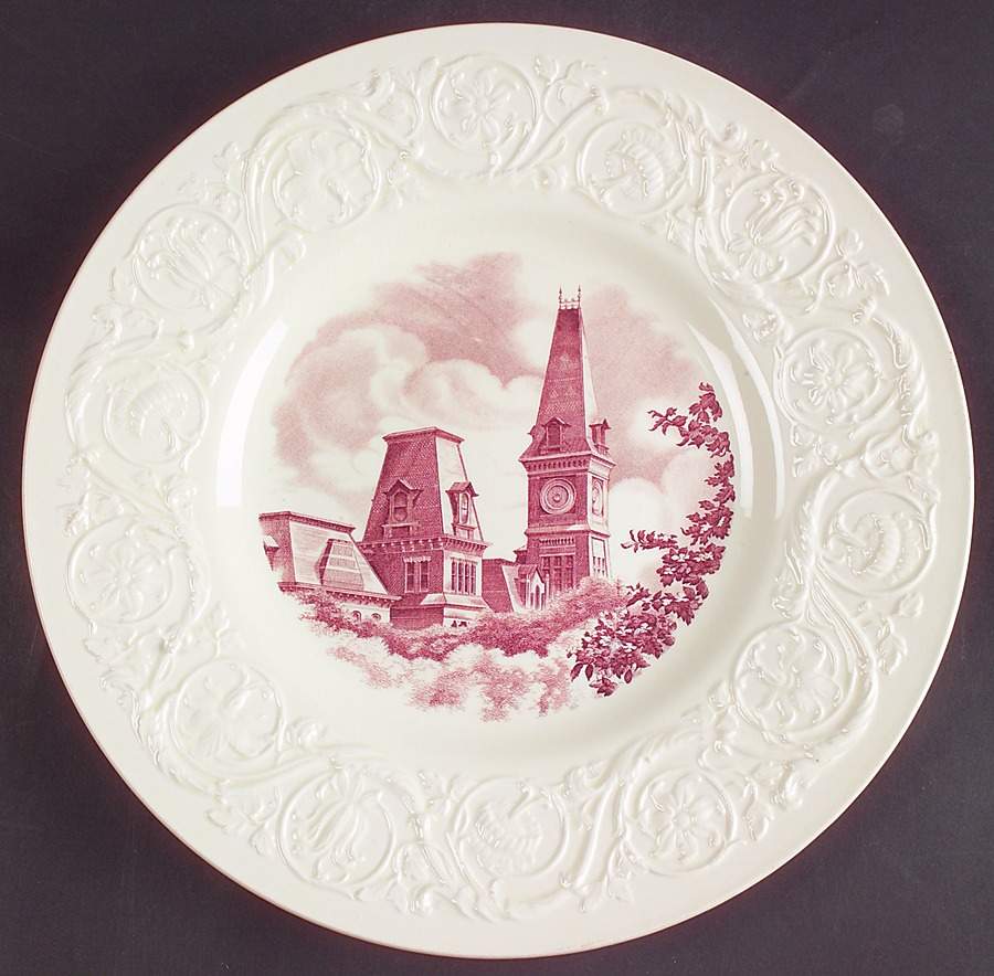 Wesleyan College Mulberry Dinner Plate by Wedgwood-1
