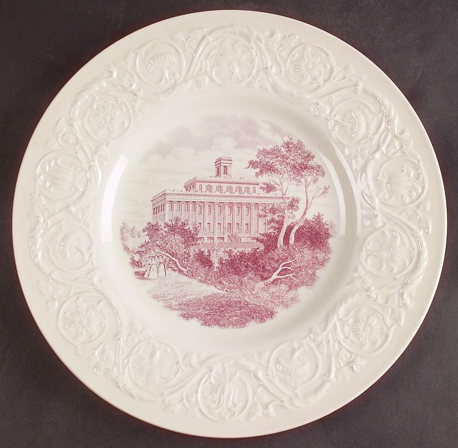 Wesleyan College Mulberry Dinner Plate by Wedgwood-1