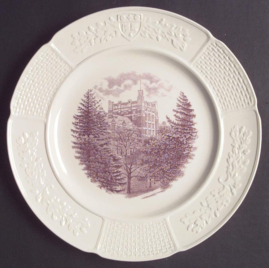 Wellesley College Mulberry Dinner Plate by Wedgwood-1