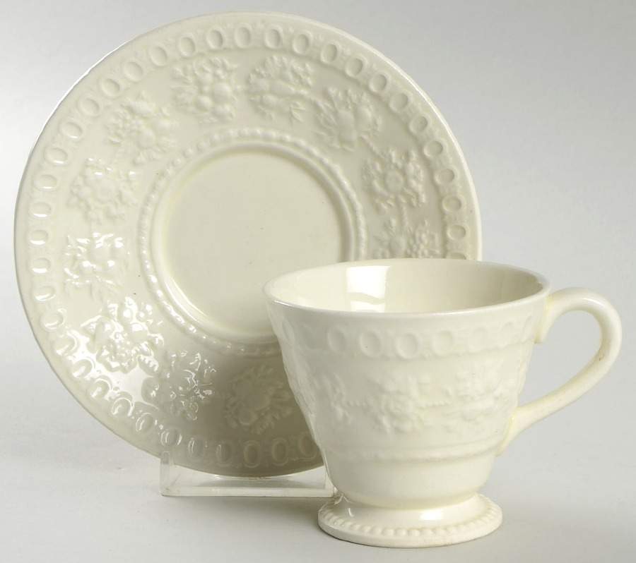 Wellesley Footed Demitasse Cup & Saucer Set by Wedgwood-1