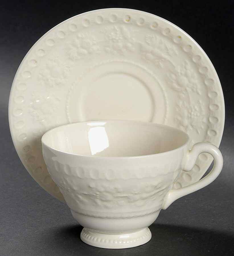 Wellesley Footed Cup & Saucer Set by Wedgwood-1