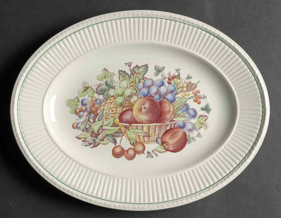 Wentworth Multicolor 11" Oval Serving Platter by Wedgwood-1
