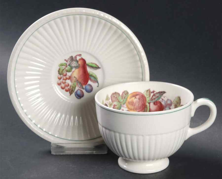 Wentworth Multicolor Footed Cup & Saucer Set by Wedgwood-1