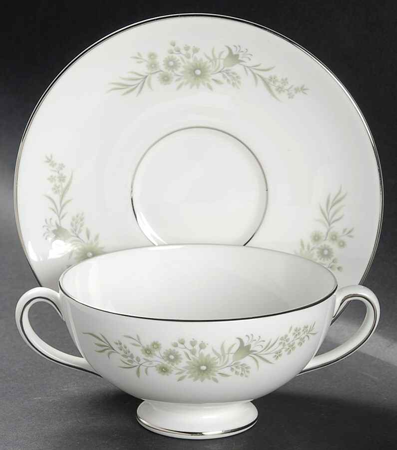 Westbury Footed Cream Soup Bowl & Saucer Set by Wedgwood-1