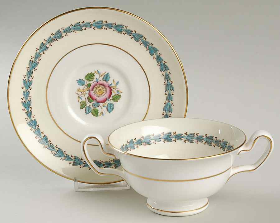 Westland Footed Cream Soup Bowl & Saucer Set by Wedgwood-1