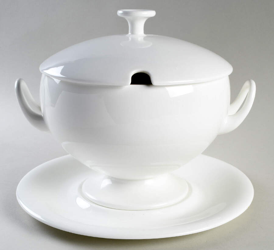 Wedgwood White (Bone) Tureen & Lid w/Underplate by Wedgwood-1