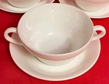 Wedgwood White (Bone) Flat Cream Soup Bowl & Saucer Set by Wedgwood-1