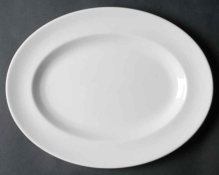 Wedgwood White (Bone) 13" Oval Serving Platter by Wedgwood-1