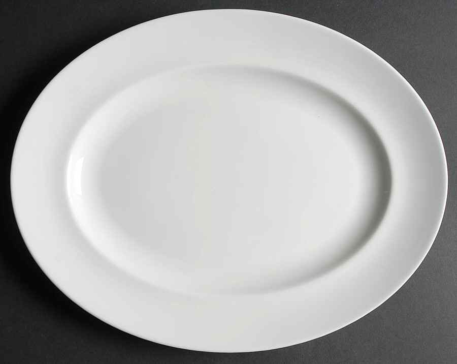 Wedgwood White (Bone) 14" Oval Serving Platter by Wedgwood-1