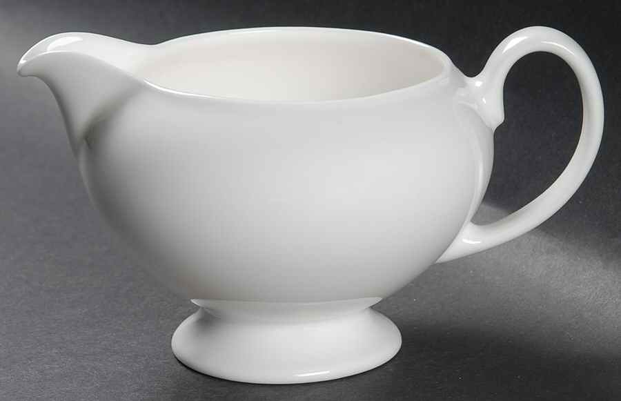 Wedgwood White (Bone) Leigh Shape Creamer by Wedgwood-1