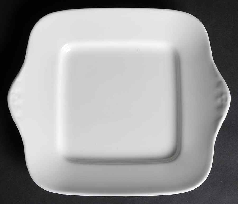 Wedgwood White (Bone) Square Handled Cake Plate by Wedgwood-1