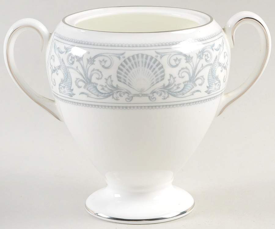 White Dolphins Globe Shape Sugar Bowl No Lid by Wedgwood-1