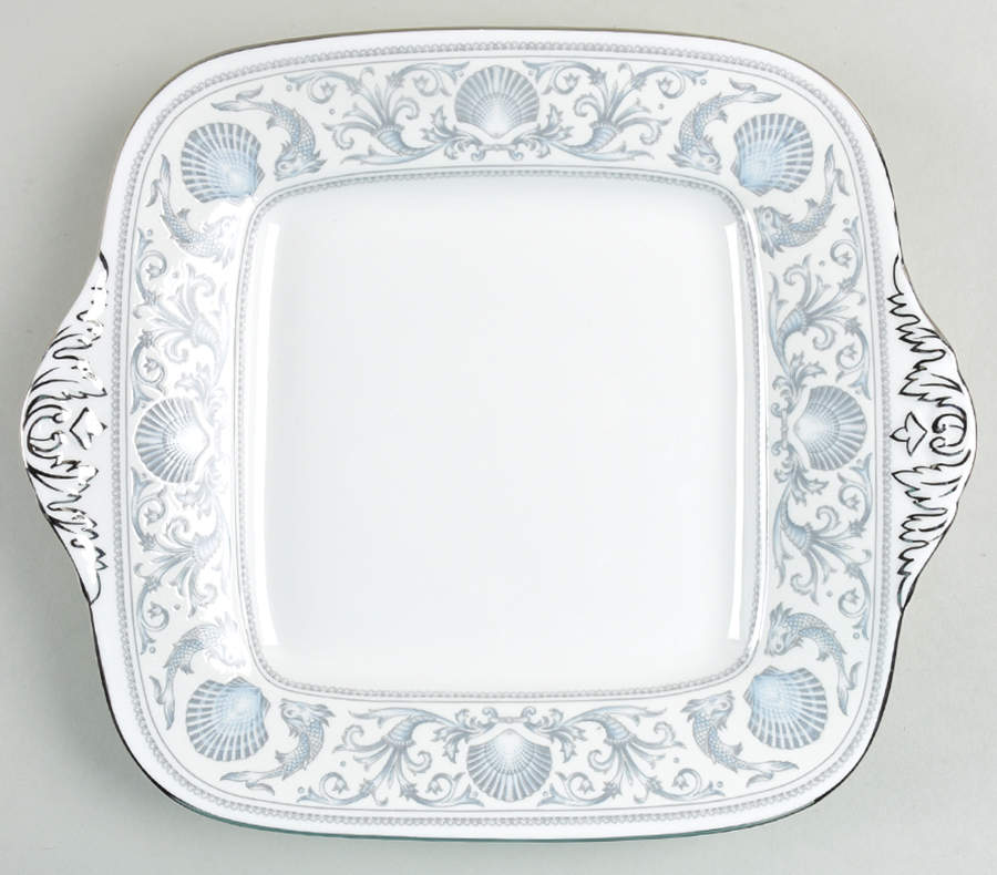 White Dolphins Square Handled Cake Plate by Wedgwood-1