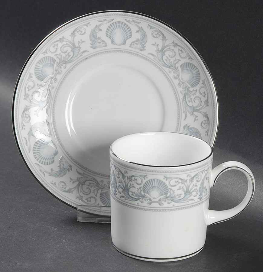 White Dolphins Can Shape Demitasse Cup and Saucer Set by Wedgwood-1