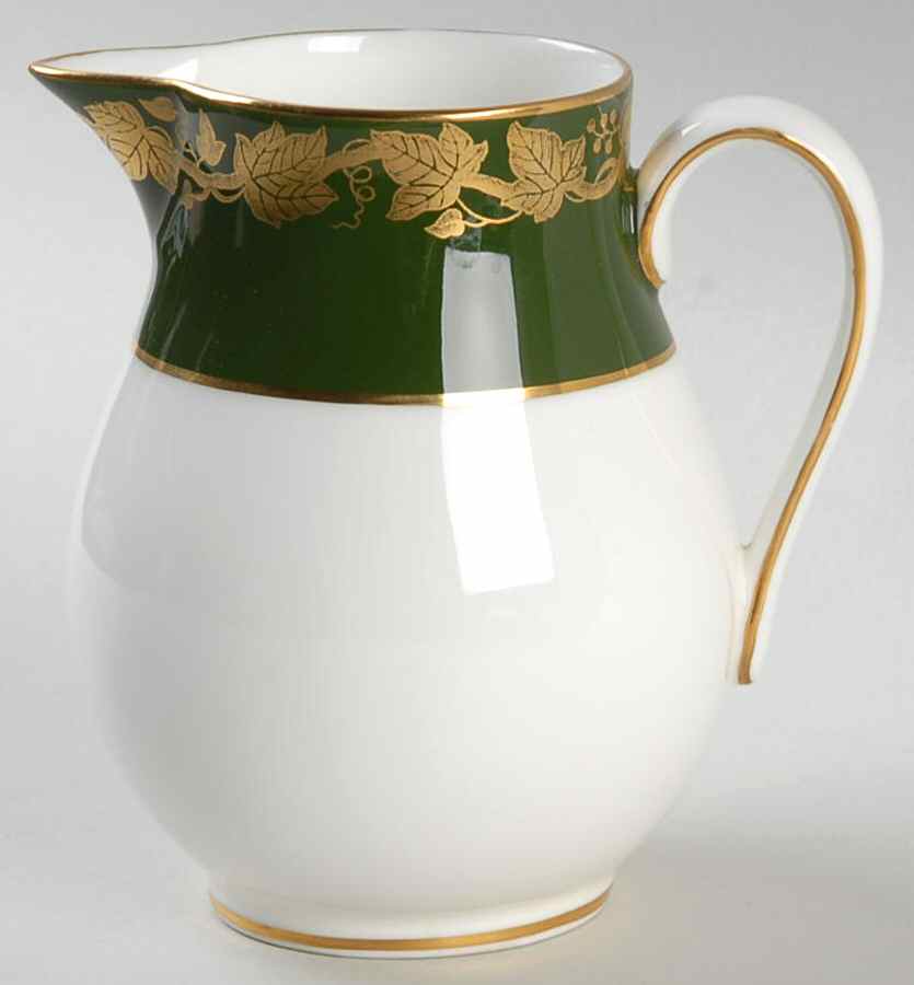 Whitehall (Arris Green Rim) Creamer by Wedgwood-1