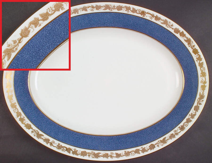 Whitehall (Powder Blue Band) 17" Oval Serving Platter by Wedgwood-1