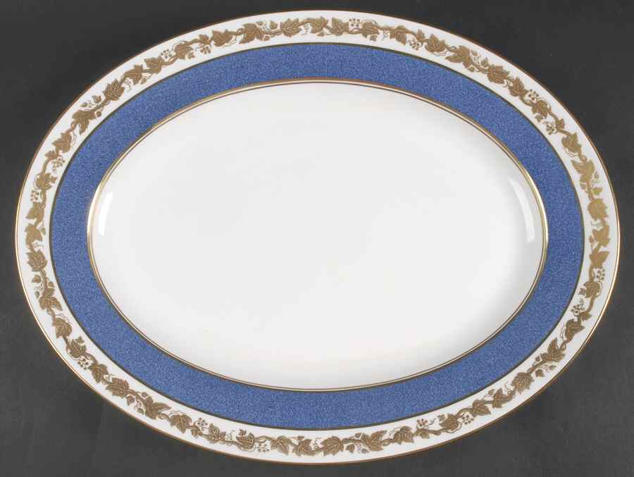 Whitehall (Powder Blue Band) 15" Oval Serving Platter by Wedgwood-1