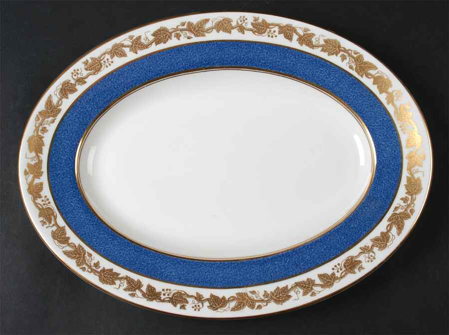 Whitehall (Powder Blue Band) 11" Oval Serving Platter by Wedgwood-1