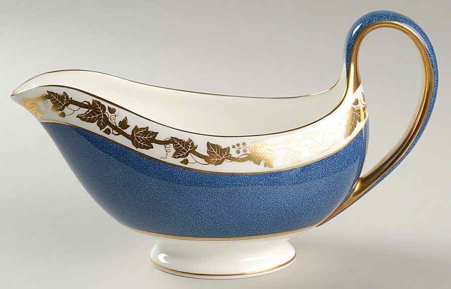 Whitehall (Powder Blue Band) Gravy Boat by Wedgwood-1