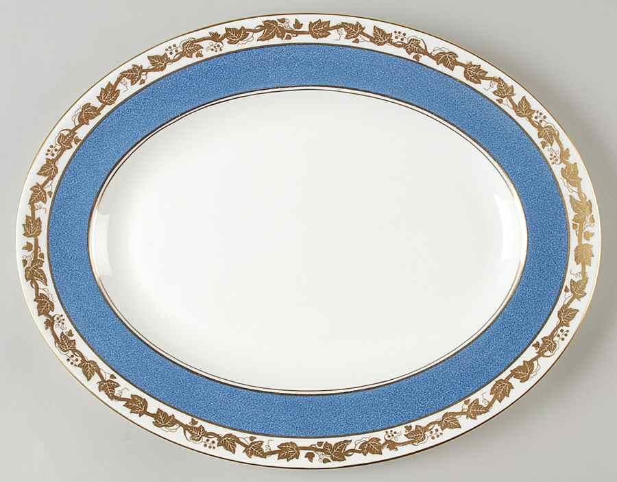 Whitehall (Powder Blue Band) 13" Oval Serving Platter by Wedgwood-1