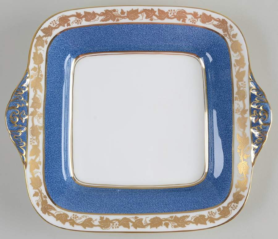 Whitehall (Powder Blue Band) Square Handled Cake Plate by Wedgwood-1