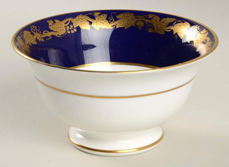 Whitehall (Mazerine Blue Rim) Cranberry Bowl by Wedgwood-1