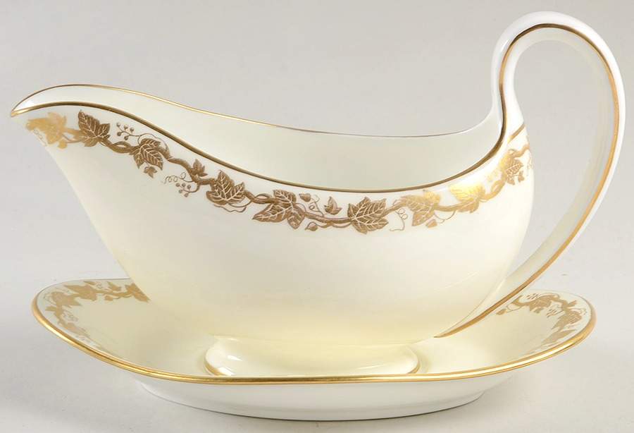 Whitehall (Cream Rim) Gravy Boat & Underplate by Wedgwood-1