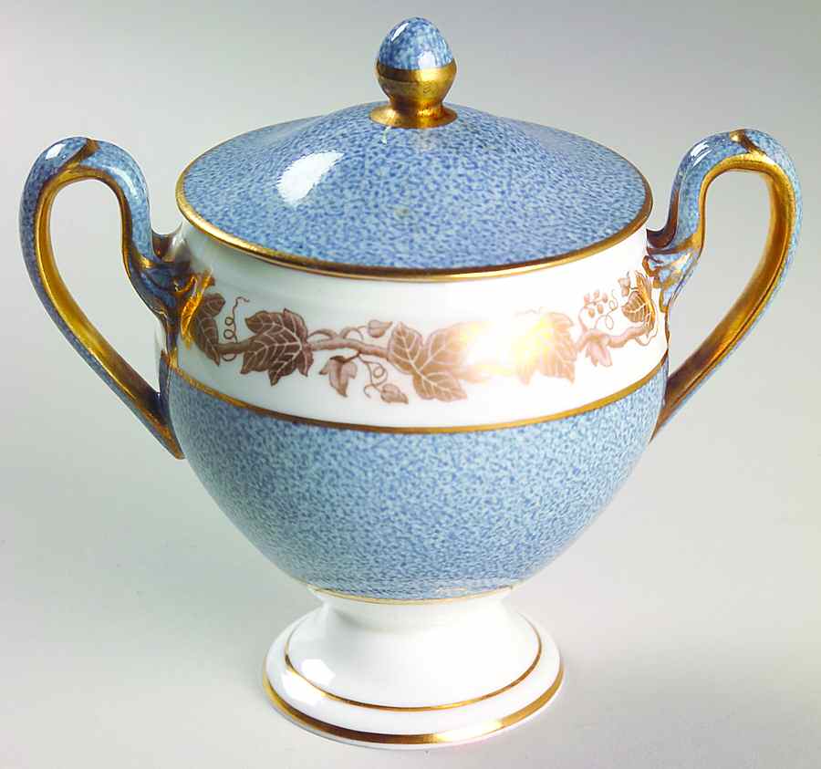 Whitehall (Powder Gray Band) Sugar Bowl & Lid by Wedgwood-1