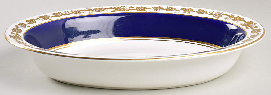 Whitehall (Mazarine Blue Band) 11" Oval Vegetable Bowl by Wedgwood-1