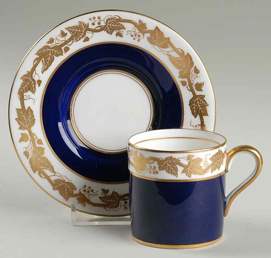 Whitehall (Mazarine Blue Band) Bond Shape Demitasse Cup and Saucer Set by Wedgwood-1