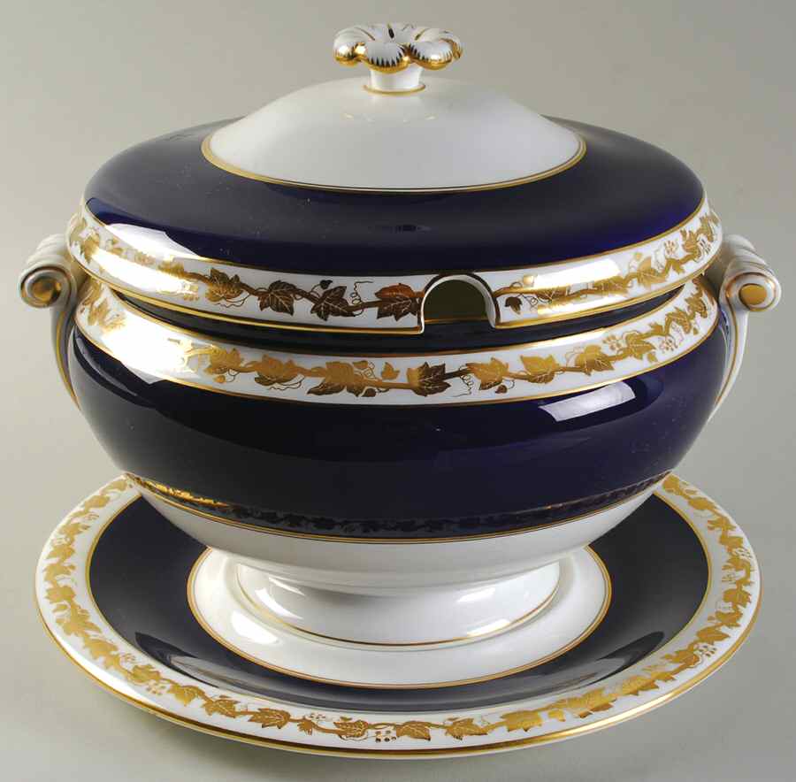 Whitehall (Mazarine Blue Band) Tureen & Lid w/Underplate by Wedgwood-1