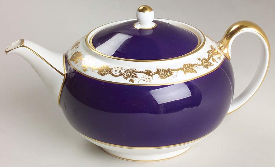 Whitehall (Mazarine Blue Band) Teapot & Lid by Wedgwood-1