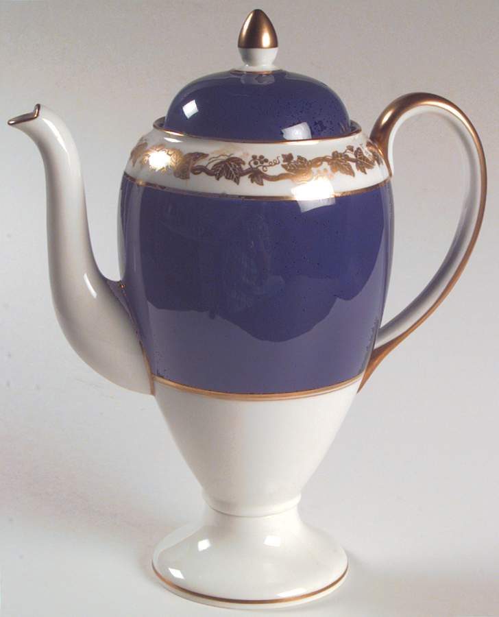 Whitehall (Mazarine Blue Band) Coffee Pot & Lid by Wedgwood-1