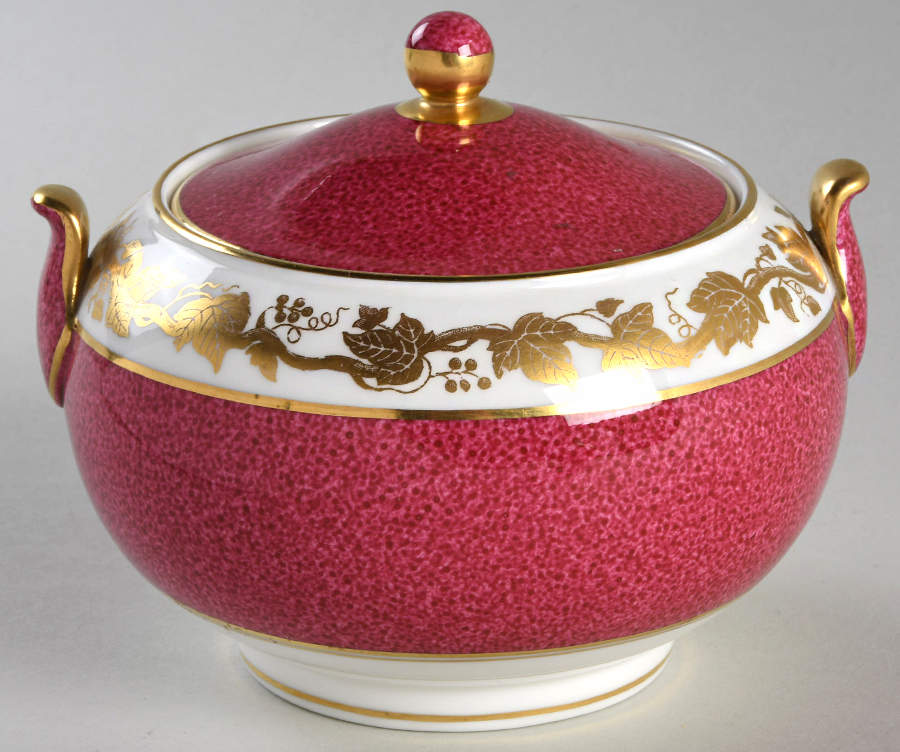Whitehall (Powder Ruby Band) 146 Shape Sugar Bowl & Lid by Wedgwood-1