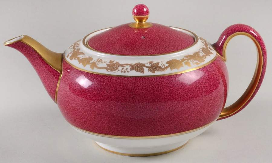 Whitehall (Powder Ruby Band) Teapot & Lid by Wedgwood-1