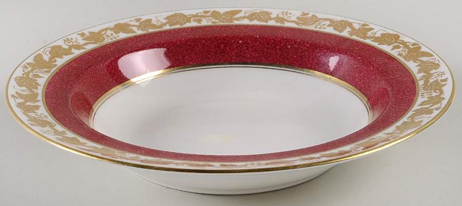 Whitehall (Powder Ruby Band) Rim Soup Bowl by Wedgwood-1