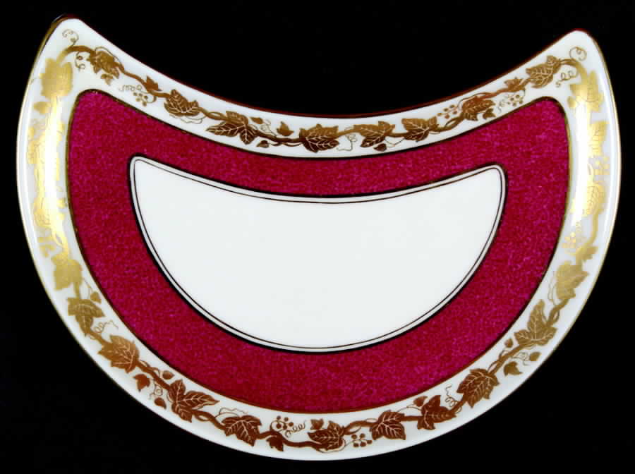 Whitehall (Powder Ruby Band) Crescent Salad Plate by Wedgwood-1