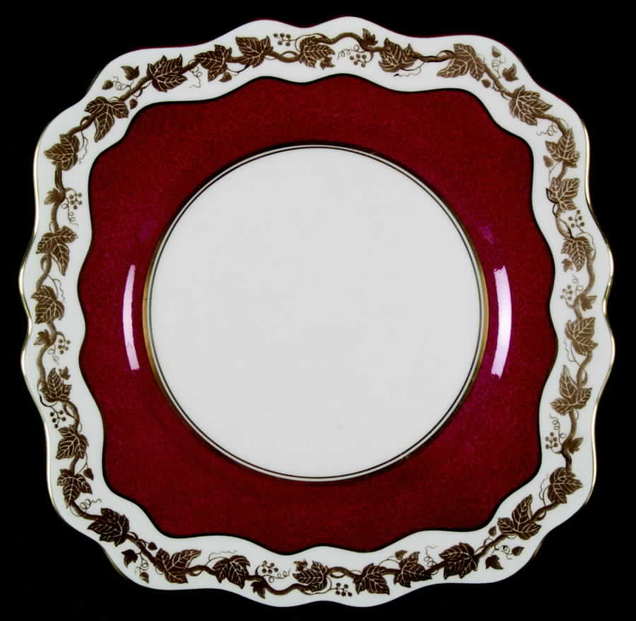 Whitehall (Powder Ruby Band) Square Luncheon Plate by Wedgwood-1