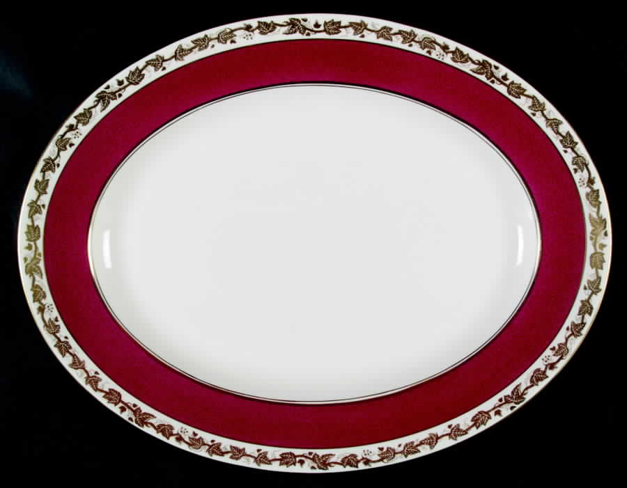 Whitehall (Powder Ruby Band) 17" Oval Serving Platter by Wedgwood-1