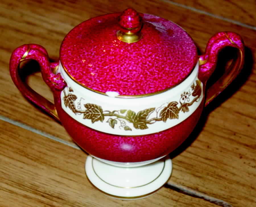 Whitehall (Powder Ruby Band) Sugar Bowl & Lid by Wedgwood-1