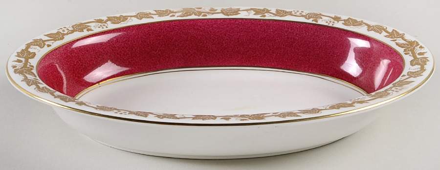 Whitehall (Powder Ruby Band) 10" Oval Vegetable Bowl by Wedgwood-1