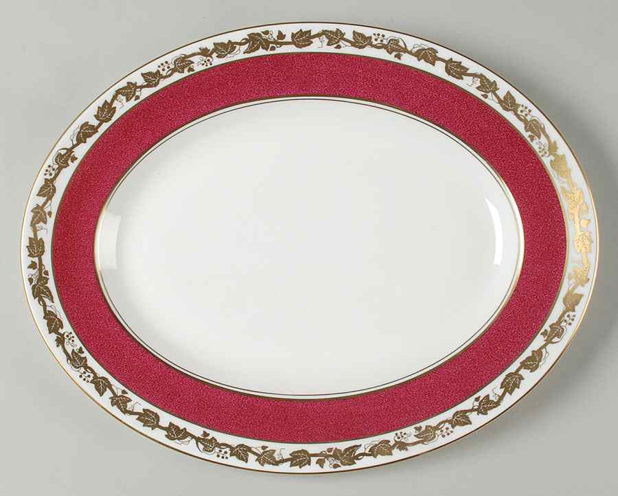 Whitehall (Powder Ruby Band) 14" Oval Serving Platter by Wedgwood-1
