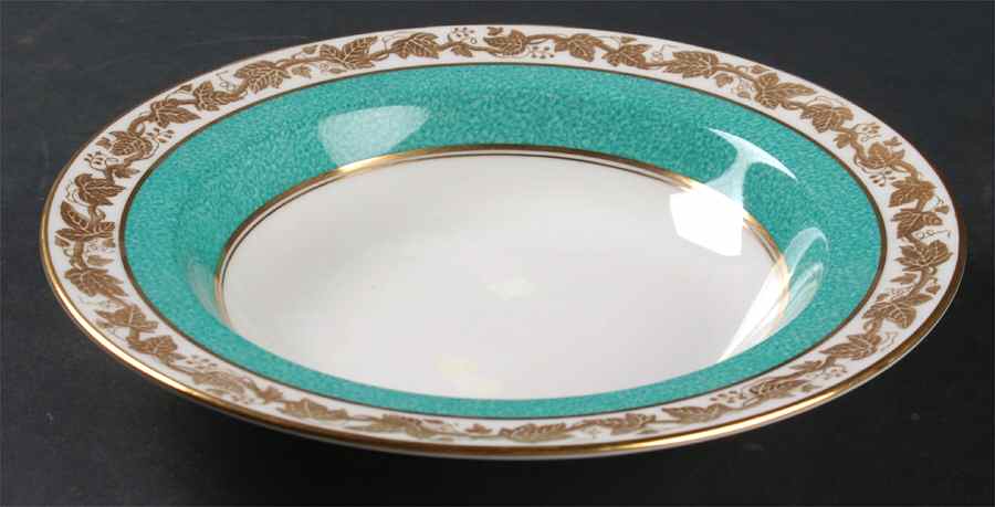 Whitehall (Powder Turquoise Band) Rim Soup Bowl by Wedgwood-1