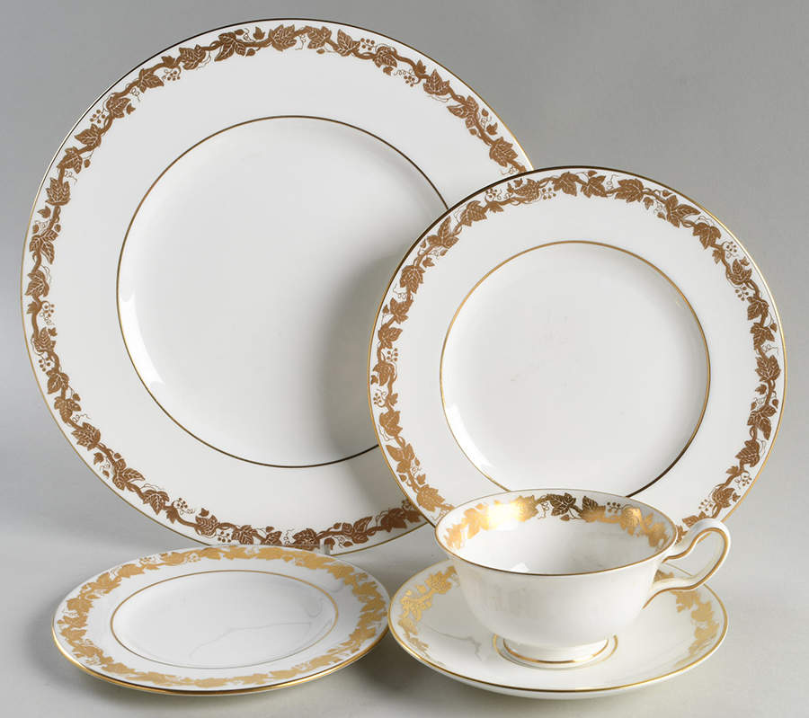 Whitehall (White Rim) 5 Piece Place Setting by Wedgwood-1